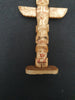 Antique North West Pacific coast carved and painted bone totem pole