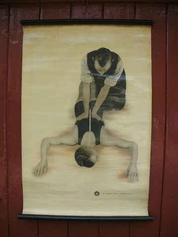 Vintage St John's ambulance medical poster Respiration.