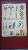 Vintage school double sided biology poster The Wallflower, The Cherry tree, The buttercup and The carrot.
